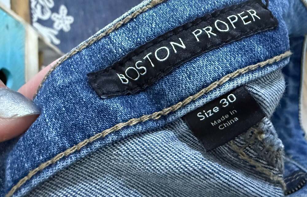 Boston Proper Size 30 Embellished Cuff Distressed Crop Jeans